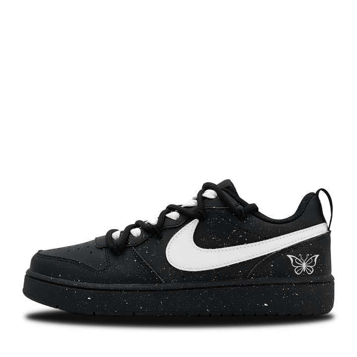 Nike Nike Court Borough Star White Butterfly Leather Slip Resistant Abrasion Resistant Low top Skateboard Shoes Black White