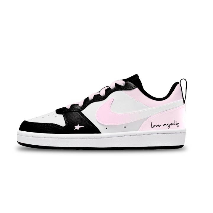 Nike Nike Court Borough Dwarf Star Pink Low top Kids' Skateboarding Shoes Black White