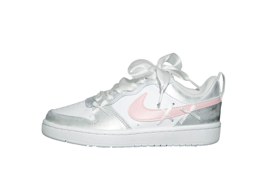 Nike Nike Court Borough Leather Slip Resistant Abrasion Resistant Low top Kids' Skateboarding Shoes White Teenagers