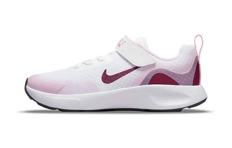 Nike Nike Wearallday Casual Slip Resistant Abrasion Resistant Low top Kids' Running Shoes White Rose Red