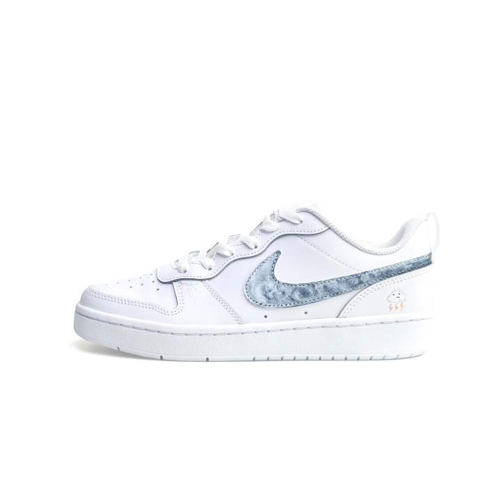 Nike Nike Court Borough Low 2 Leather Abrasion Resistant Breathable Lightweight Cushioning Low top Kids' Skateboarding Shoes