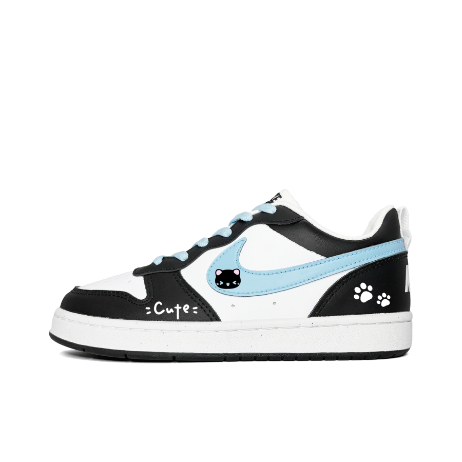 Nike Nike Court Borough Meow World Slip Resistant Abrasion Resistant Low top Kids' Skateboarding Shoes Blue Black