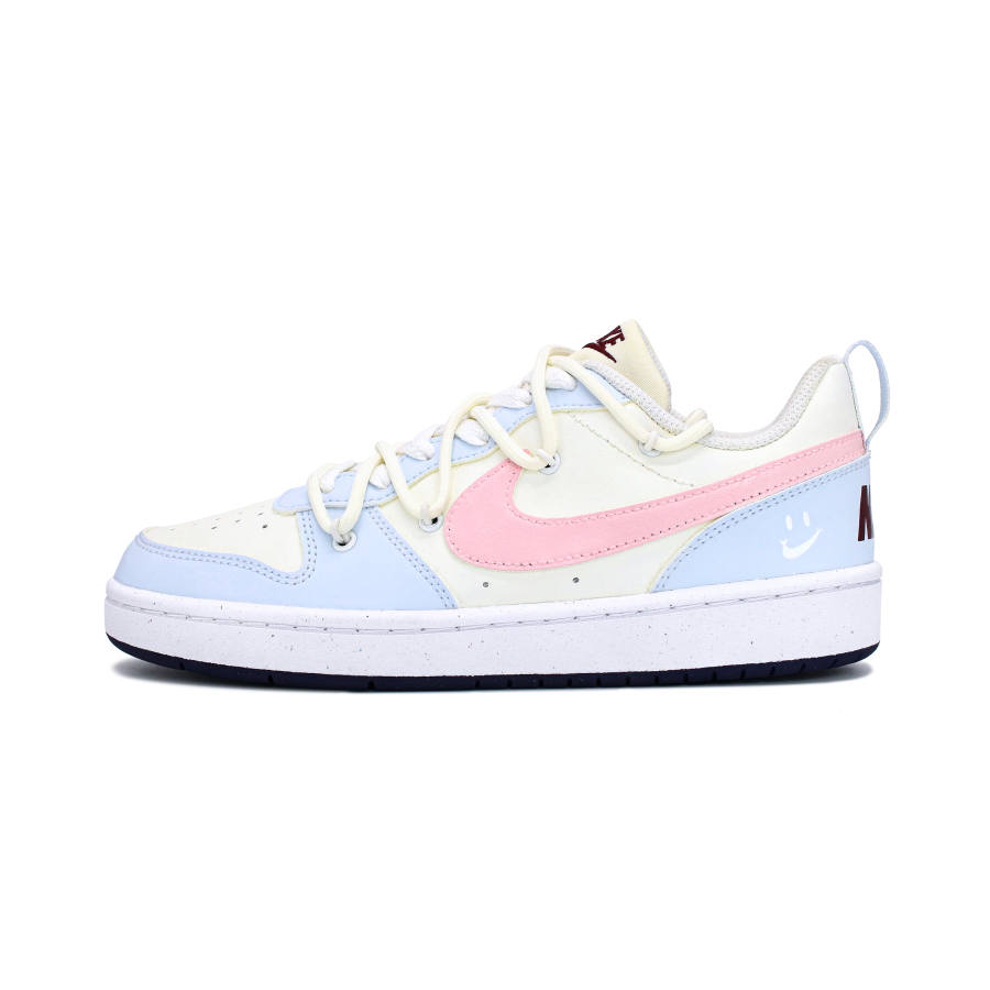 Nike Grade School Nike Court Borough Abrasion Resistant Breathable Low top Kids' Skateboarding Shoes Blue Pink