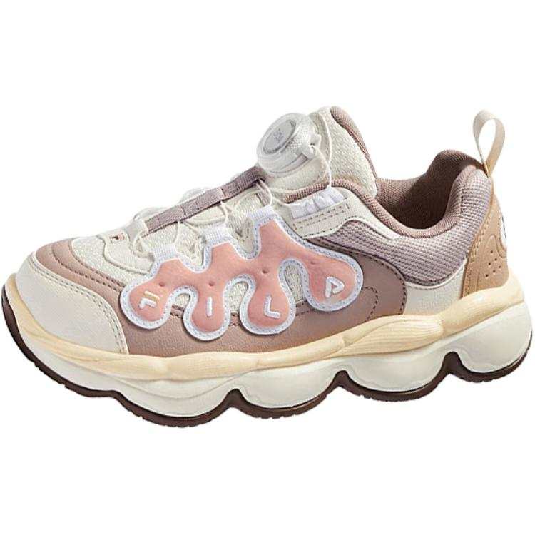FILA KIDS BOA Rebound Low top Children's Basketball Shoes Milk White Deer Pink