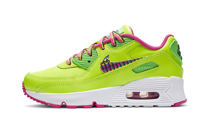 Nike Nike Air Max 90 Leather Volt Fire Pink GS