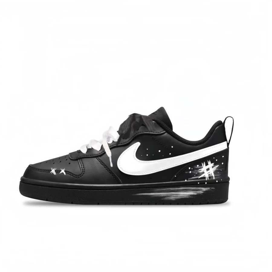 Nike Nike Court Borough Moment Slip Resistant Abrasion Resistant Low top Kids' Skateboarding Shoes Black Teenagers