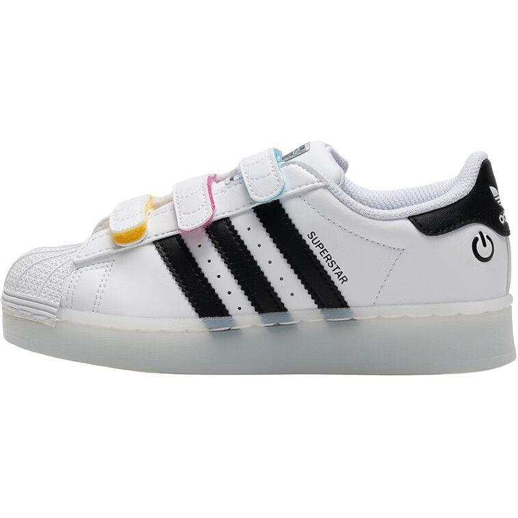 Adidas Originals SUPERSTAR Synthetic Leather Abrasion Resistant Low top Skateboard Shoes White Kids'