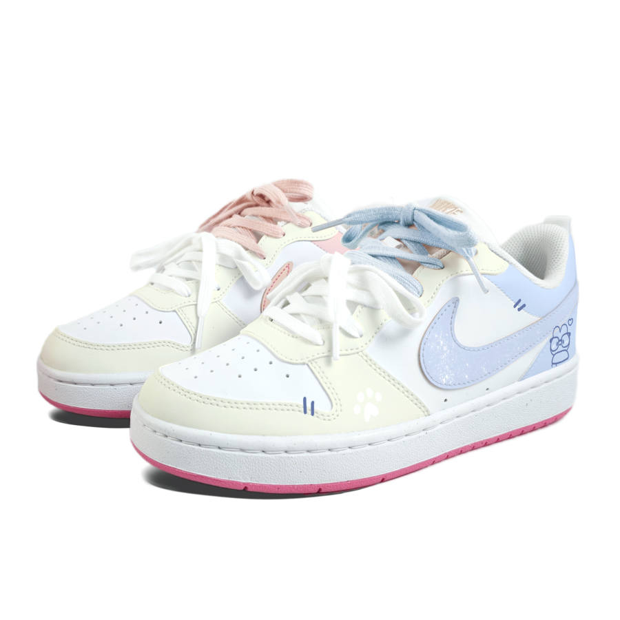 Nike Nike Court Borough Big Eyed Mismatched Slip Resistant Abrasion Resistant Kids' Skateboarding Shoes Unisex