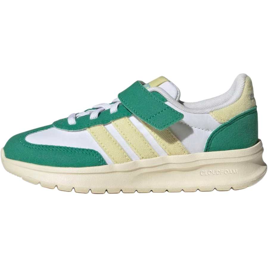 Adidas Adidas RUN 70s 2.0 Slip Resistant Abrasion Resistant Low top Kids' Running Shoes White/Yellow/Green Kids'