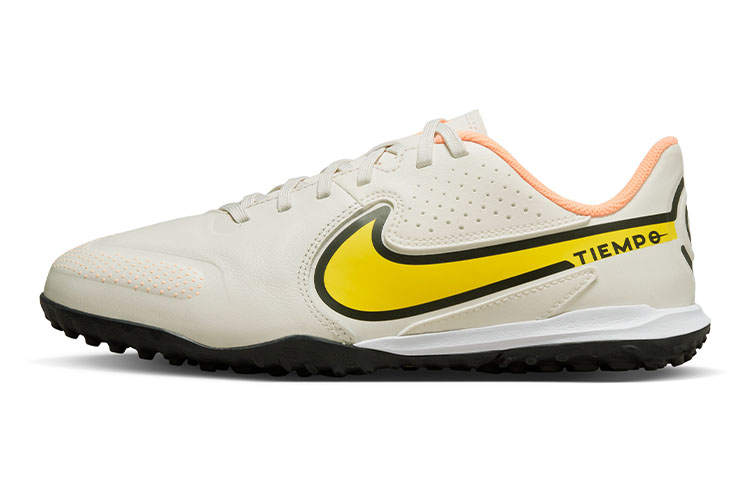 Nike Nike Tiempo Legend 9 Academy TF Abrasion Resistant Low top Kids' Soccer Shoes Gray Yellow Kids'