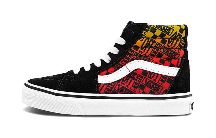 Vans SK8 High top Kids' Skateboarding Shoes Black Multicolor Children Aged 3 7 Years Old