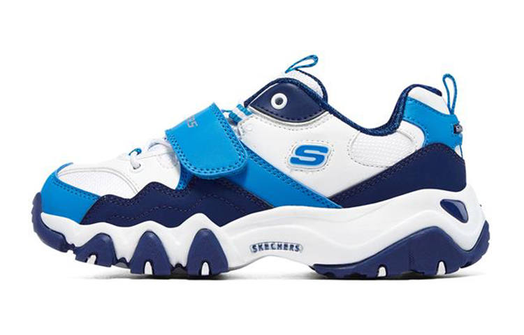 Skechers Kids Abrasion Resistant Support Slip Resistant Low top Kids Lifestyle Shoes White Blue Kids'