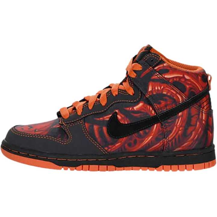 Nike Nike Dunk High top Skateboard Shoes Black Orange Unisex