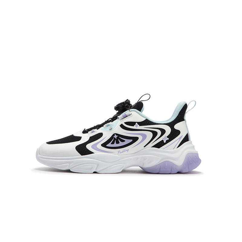 361°KIDS Synthetic Leather, Textile Cushioning, Wear Resistant Kids Lifestyle Shoes Black White Purple Kids'