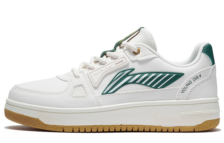 Li-Ning YOUNG Li Ning YOUNG Sports Life Collection Synthetic Leather Low top Skateboard Shoes Mist White Teenagers