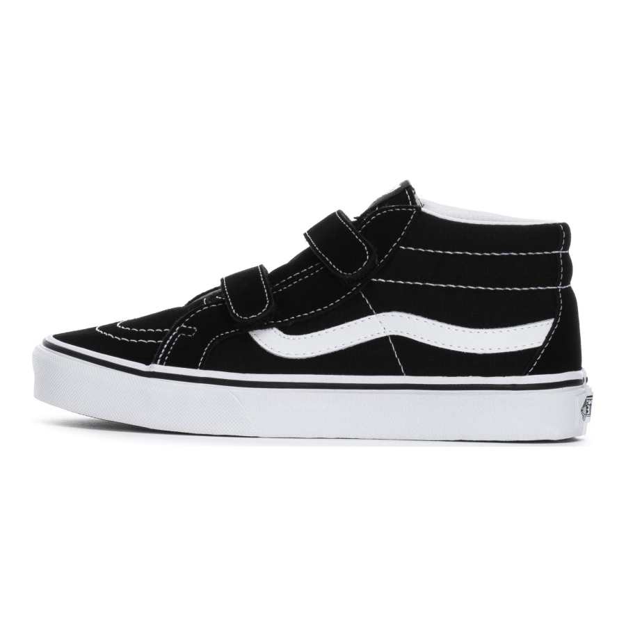 Vans SK8 Reissue V Abrasion Resistant Support Mid top Kids' Skateboarding Shoes Black Teenagers