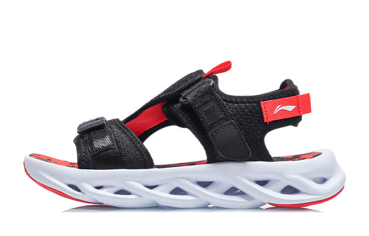 Li-Ning YOUNG Li Ning YOUNG Curved Cushioning Sandal Black Red Teenagers