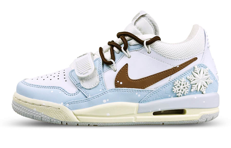 Jordan Jordan Legacy 312 Cushioning, Wear Resistant Low top Children's Basketball Shoes Blue Teenagers