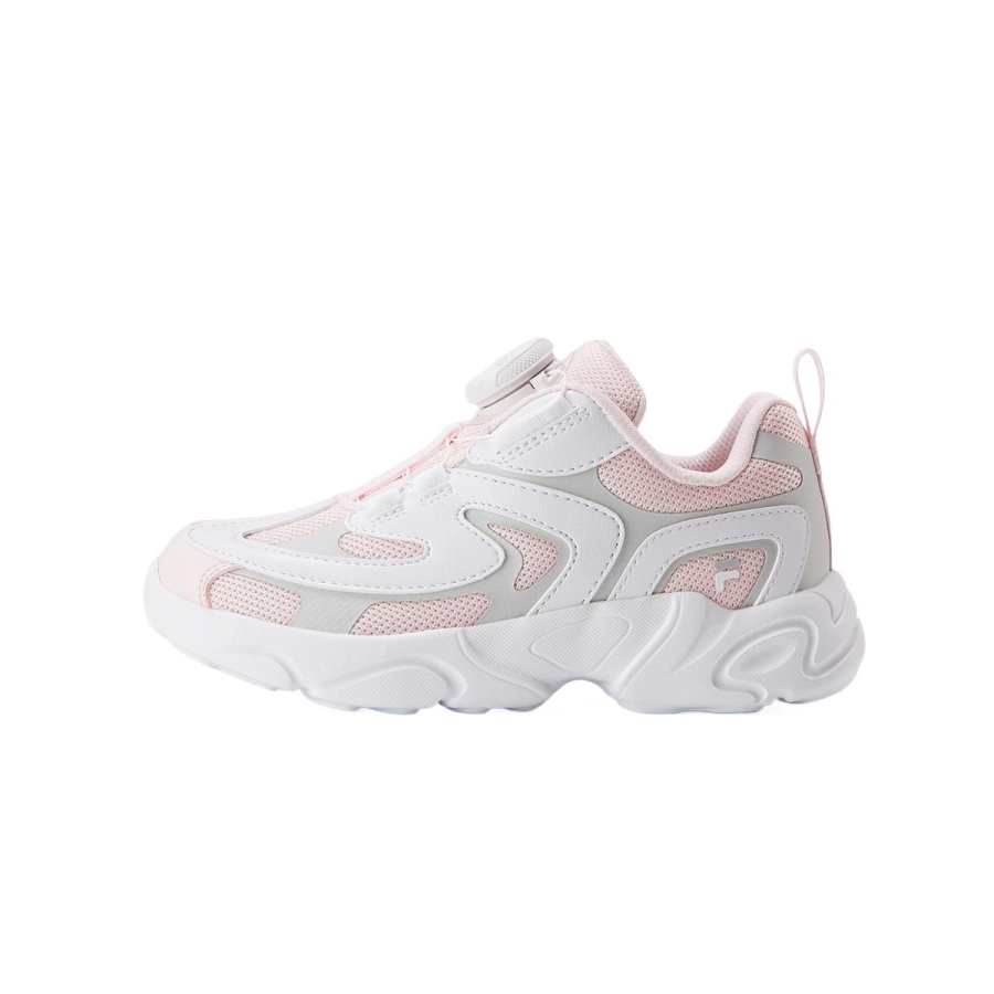 FILA KIDS BOA PU Polyurethane Low top Kids' Running Shoes Plain Mist Pink FILA White Kids'