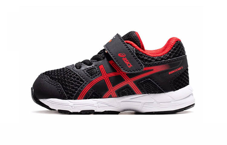 Asics Gel Contend 5 Abrasion Resistant Low top Toddler Shoes Black Red Infant And Toddler