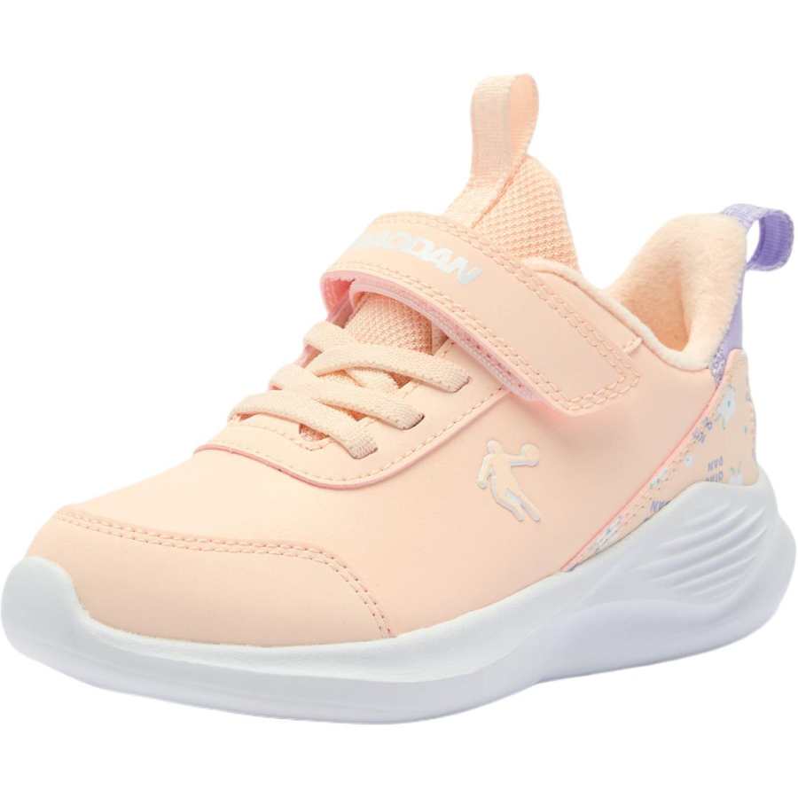 QIAODAN Fabric Comfortable Slip Resistant Abrasion Resistant Children's Cotton Shoes Pink Purple