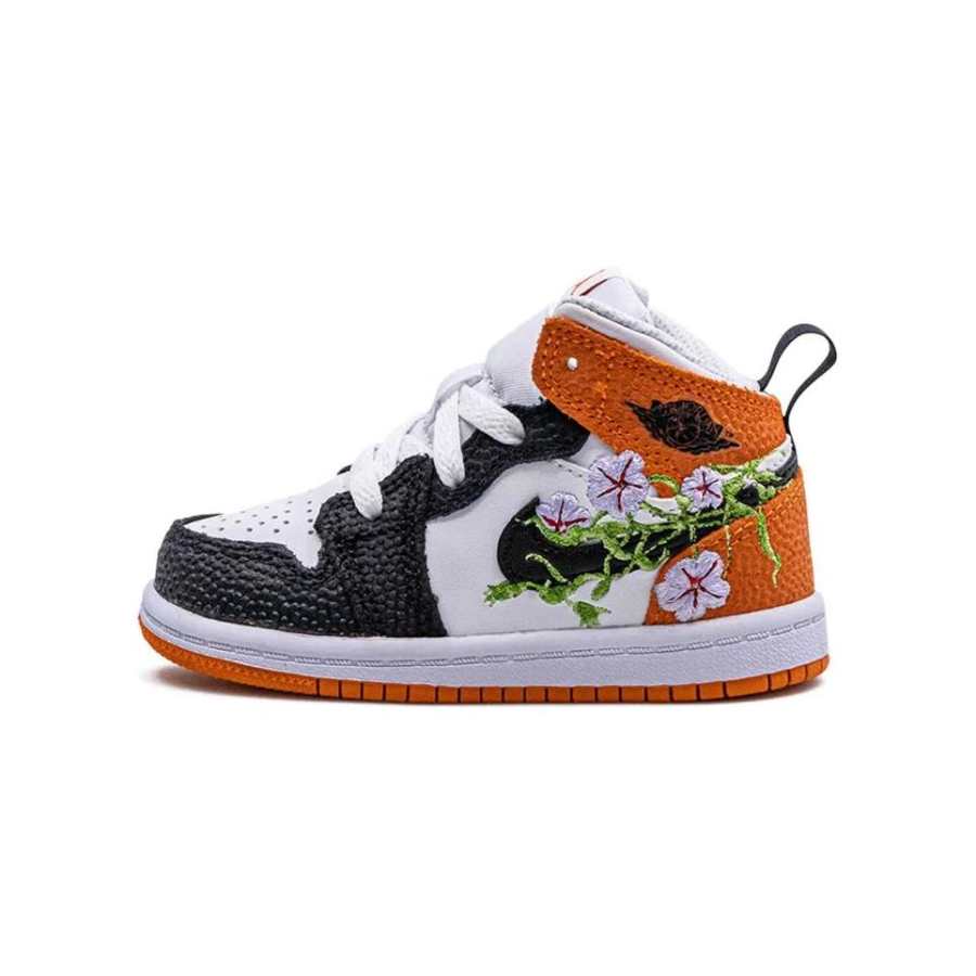 Jordan Jordan Air Jordan 1 Slip Resistant Abrasion Resistant Mid top Toddler Shoes White Infant And Toddler