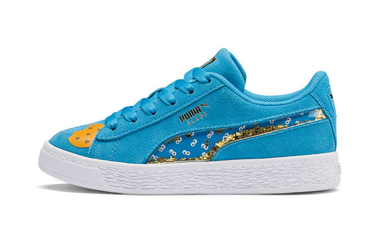 PUMA SESAME STREET x PUMA Suede Statement Lightweight Low top Kids' Skateboarding Shoes Blue Children Aged 3 7 Years Old