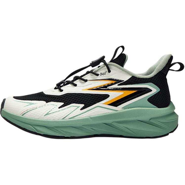 361°KIDS Abrasion Resistant Breathable Low top Running Shoes Carbon Black/Feather White/Tile Green Teenagers