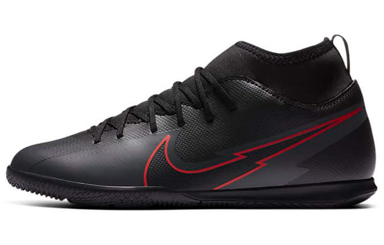 Nike Nike Mercurial Superfly 7 Jr. Assassin 13 Club IC Slip Resistant Cushioning Mid top Kids' Soccer Shoes Black Red Kids'