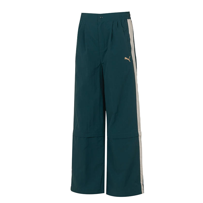 PUMA Knitted Sweatpants Men's Light Green Moderate Cuffed Pants