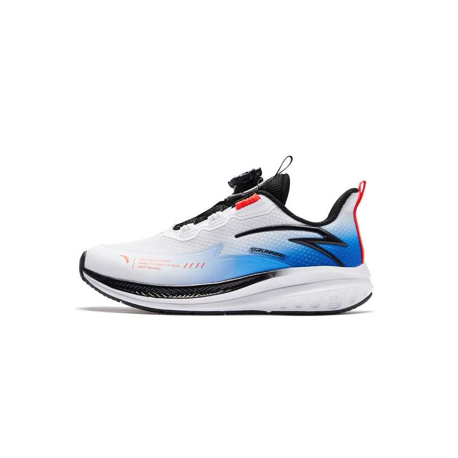 Antakids Breathable And Wear resistant Low top Running Shoes Anta White/Haijian Blue Teenagers