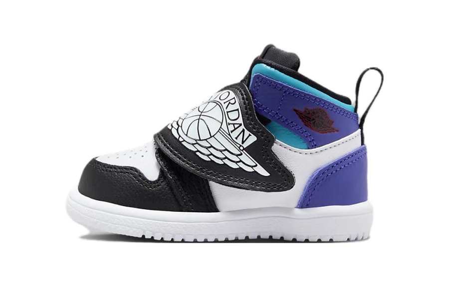 Jordan Jordan Air Jordan 1 SKY Comfortable Cushioning, Wear Resistant Mid top Toddler Shoes Black White Infant And Toddler