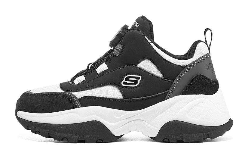 Skechers Sport Wear resistant And Lightweight Kids Lifestyle Shoes Black White Teenagers