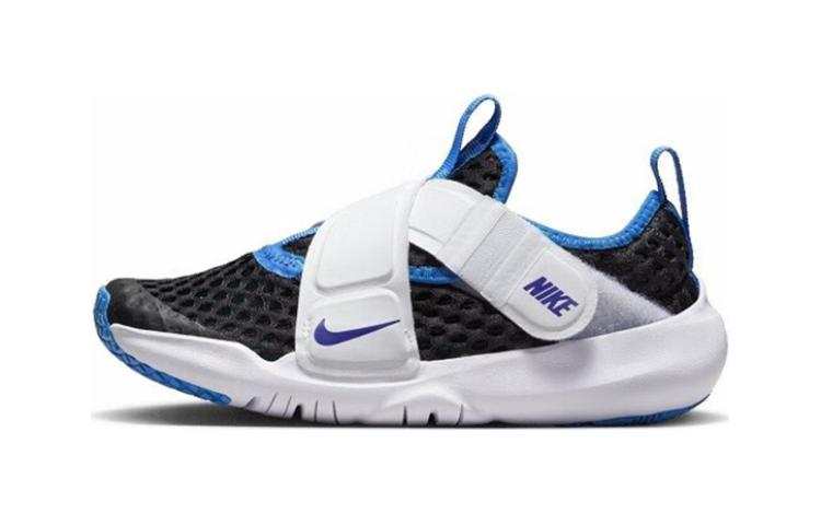 Nike Nike Flex Advance PS Slip Resistant Abrasion Resistant Low top Kids' Running Shoes Black White Blue