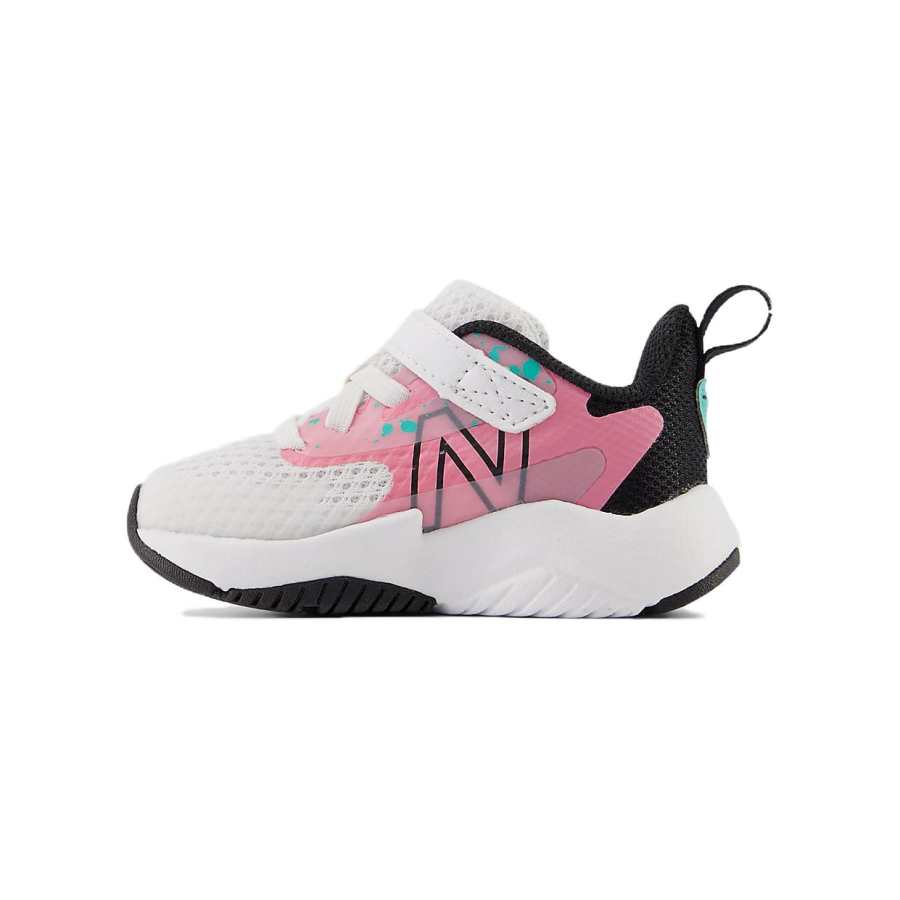 New Balance Baby New Balance NB Rave Run V2 Bungee Lace With Top Strap Comfortable Low top Toddler Shoes White Pink