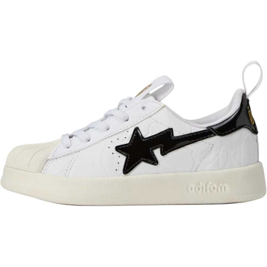 Adidas Originals BAPE x Adidas Originals SUPERSTAR 360 Abrasion Resistant Low top Kids' Skateboarding Shoes White Kids'