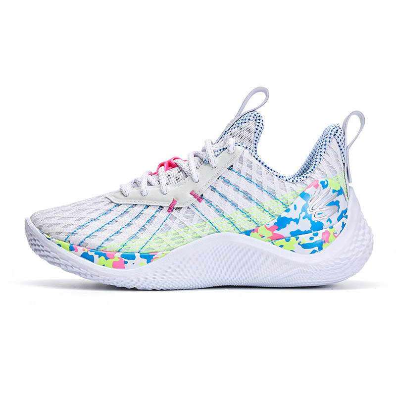 Under Armour Curry 10 SPLASH PARTY Low top Children's Basketball Shoes White Blue Unisex