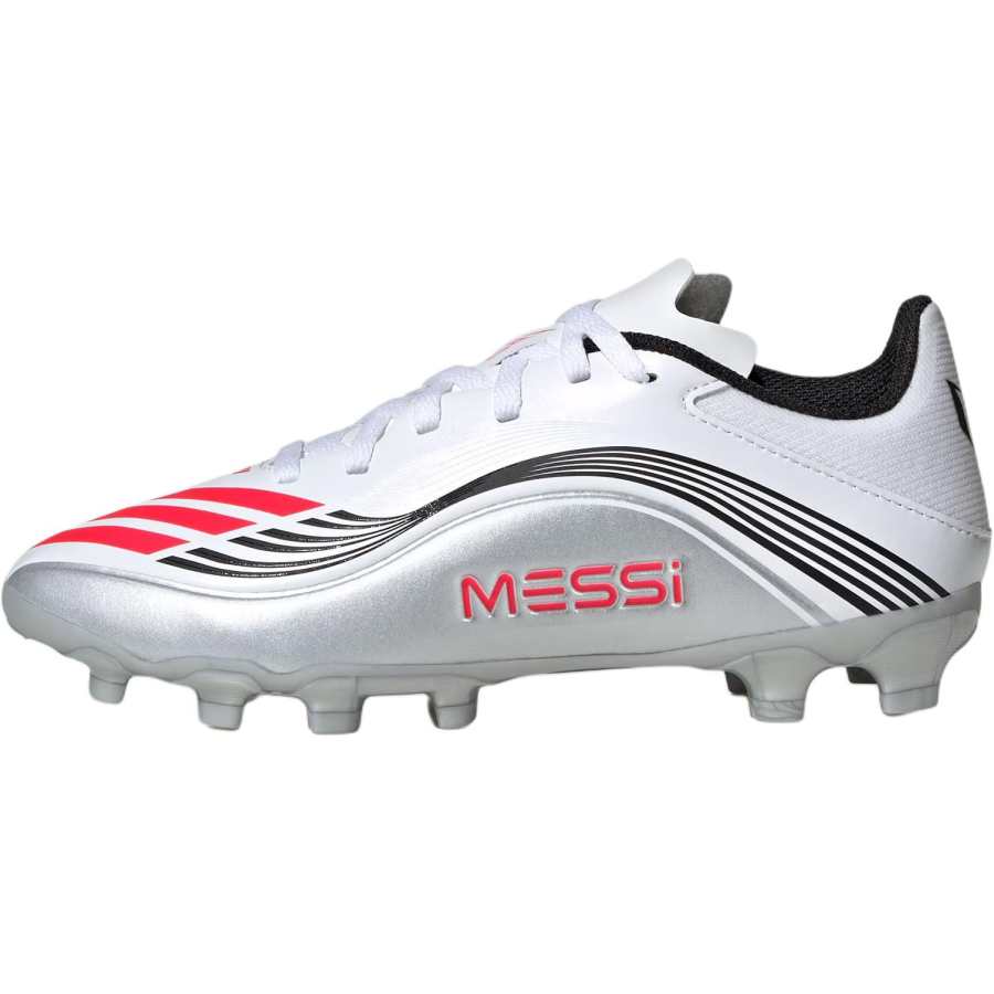 Adidas Adidas F50 Collection Messi Collection Abrasion Resistant Low top Kids' Soccer Shoes White Red Silver Kids'