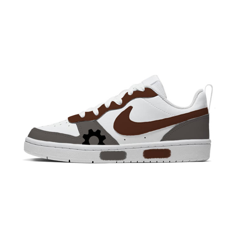 Nike Nike Court Borough Low 2 Gears Leather Low top Kids' Skateboarding Shoes White Gray Brown Kids'