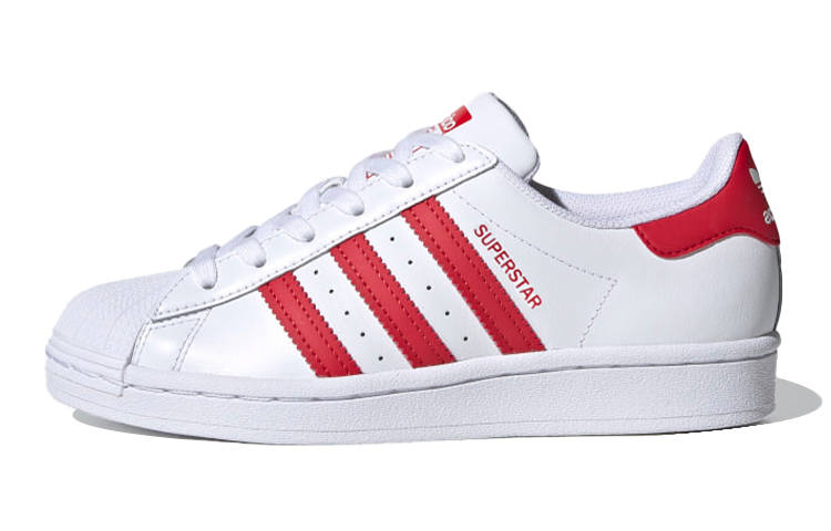 Adidas Originals J Leather Balance Low top Kids' Skateboarding Shoes White Red