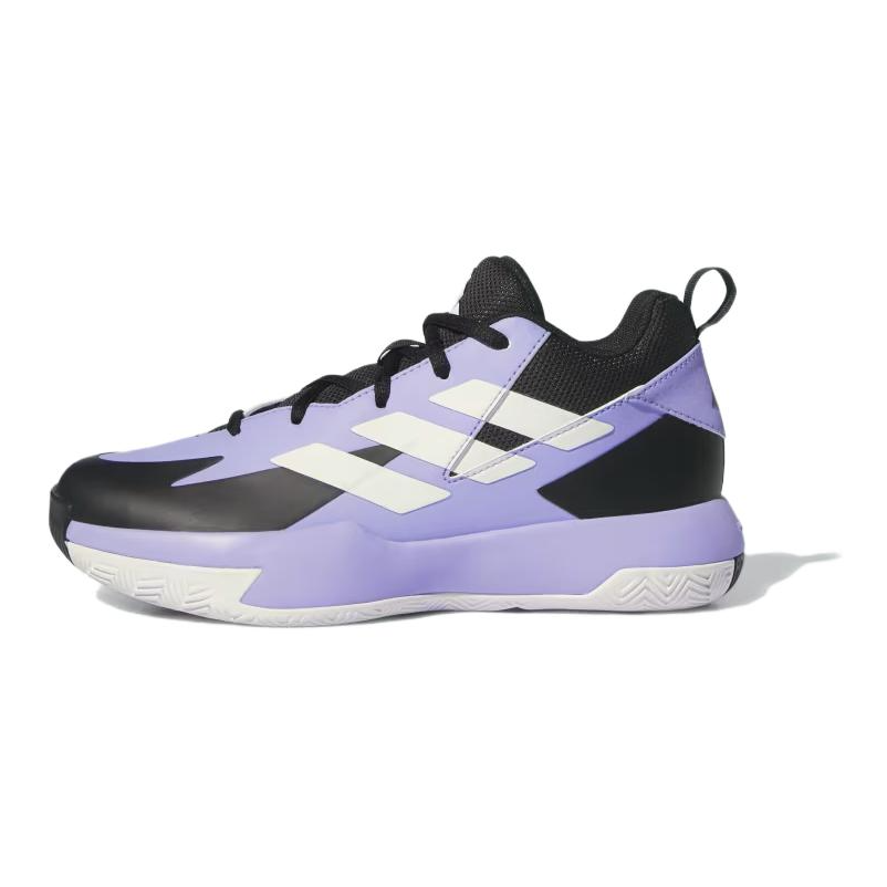 Adidas Adidas Cross Em Up Slip Resistant Abrasion Resistant Low top Children's Basketball Shoes Black Purple Kids'