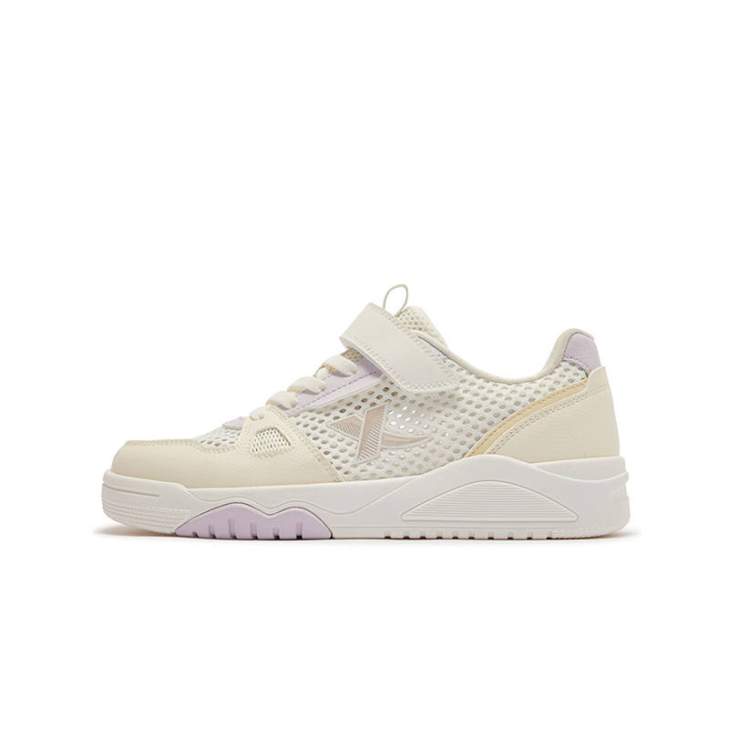 XTEP Abrasion Resistant, Breathable, Slip Resistant Low top Skateboard Shoes Sail White Vanilla Yellow Kids'