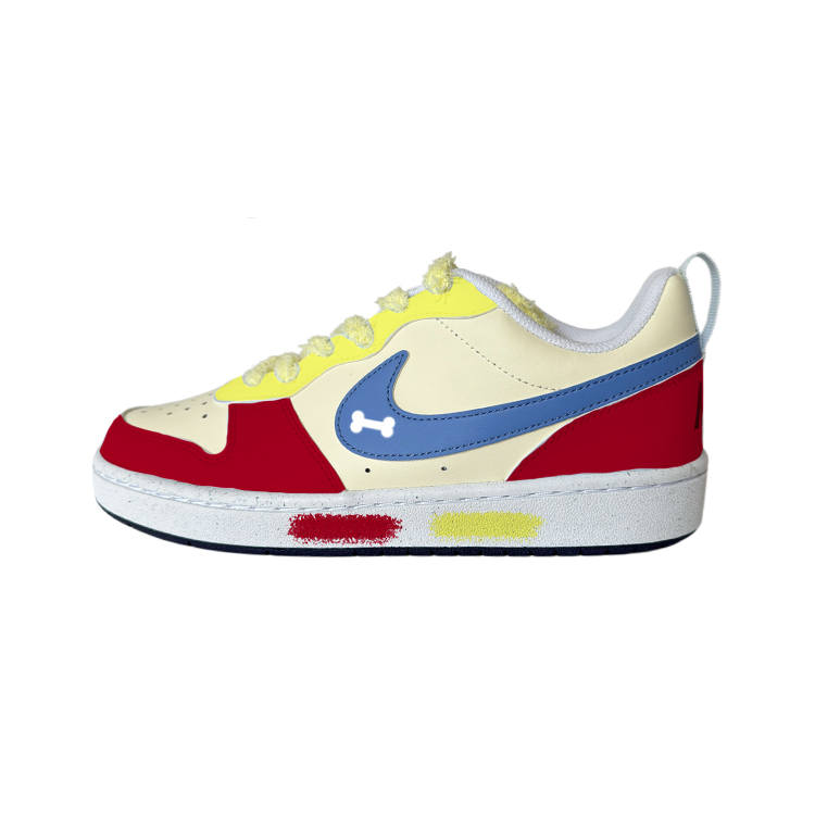 Nike Nike Court Borough French Fries Synthetic Leather Abrasion Resistant Cushioning Slip Resistant