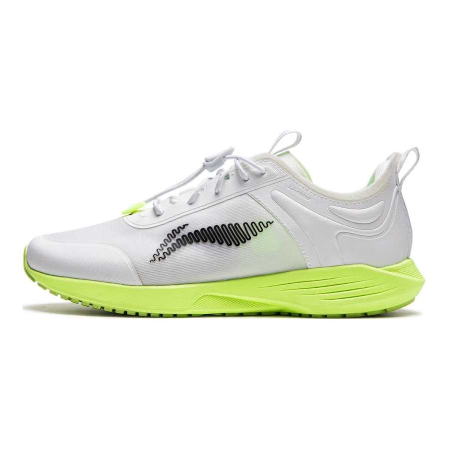 Li-Ning YOUNG Li Ning YOUNG Leisure Park LI NING CLOUD Fabric Cushioning Low top Kids' Running Shoes White Yellow Green