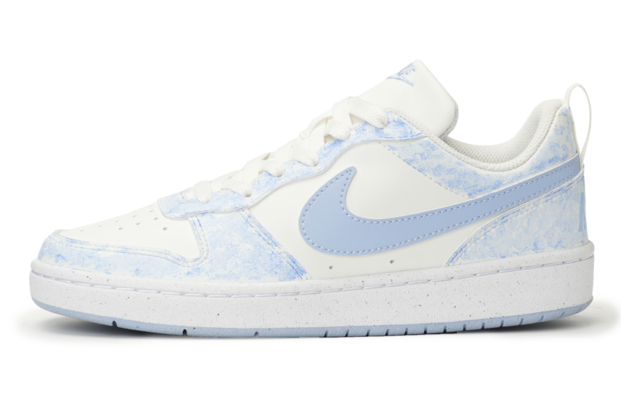 Nike Nike Court Borough Slip Resistant Cushioning Abrasion Resistant Low top Skateboard Shoes White Purple Blue Teenagers