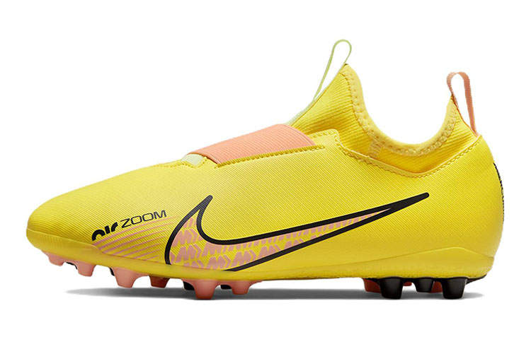 Nike Nike Zoom Vapor 15 Academy Slip Resistant Cushioning Abrasion Resistant Low top Soccer Shoes Yellow Pink Kids'