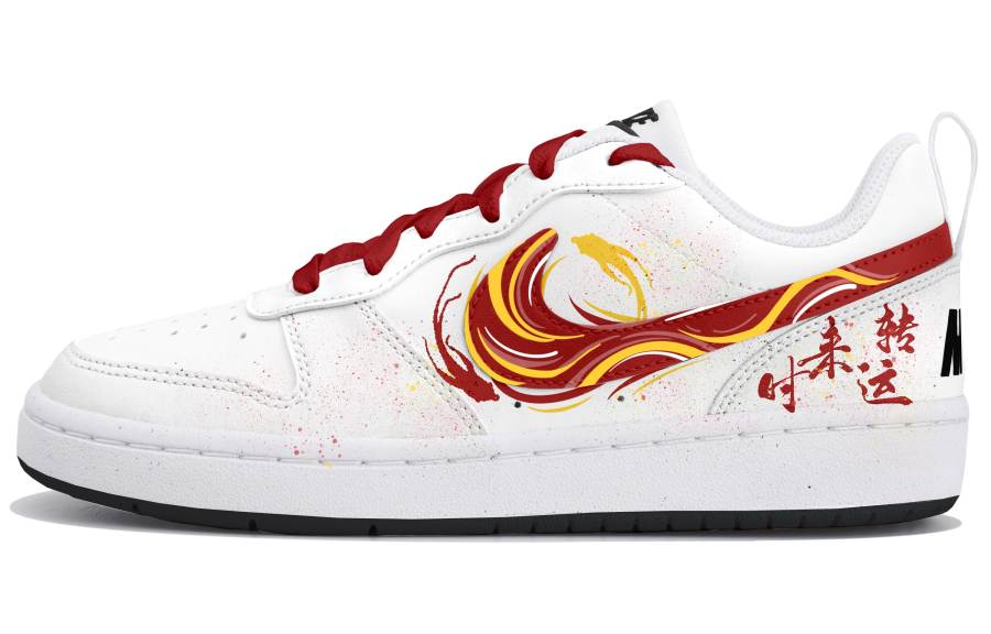 Nike Nike Court Borough Low top Kids' Skateboarding Shoes White Red Teenagers