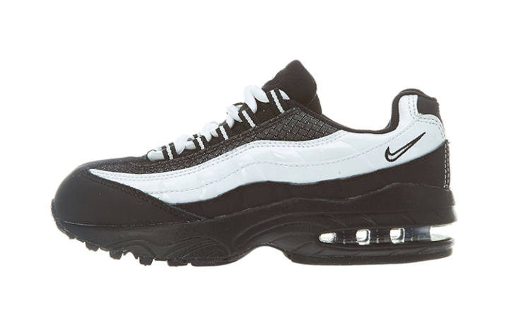 Nike Nike Air Max 95 Kids Lifestyle Shoes Black White Children Aged 3 7 Years Old