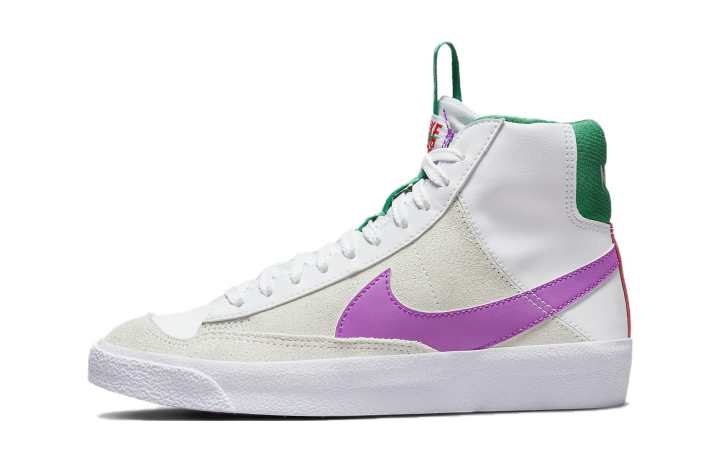 Nike Nike Blazer Slip Resistant Abrasion Resistant Mid top Skateboard Shoes White Purple Unisex