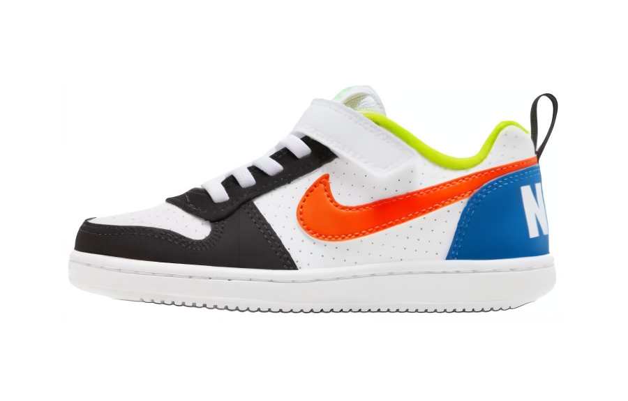 Nike Nike Court Borough Abrasion Resistant Low top Kids' Skateboarding Shoes White Blue Orange Children Aged 3 7 Years Old